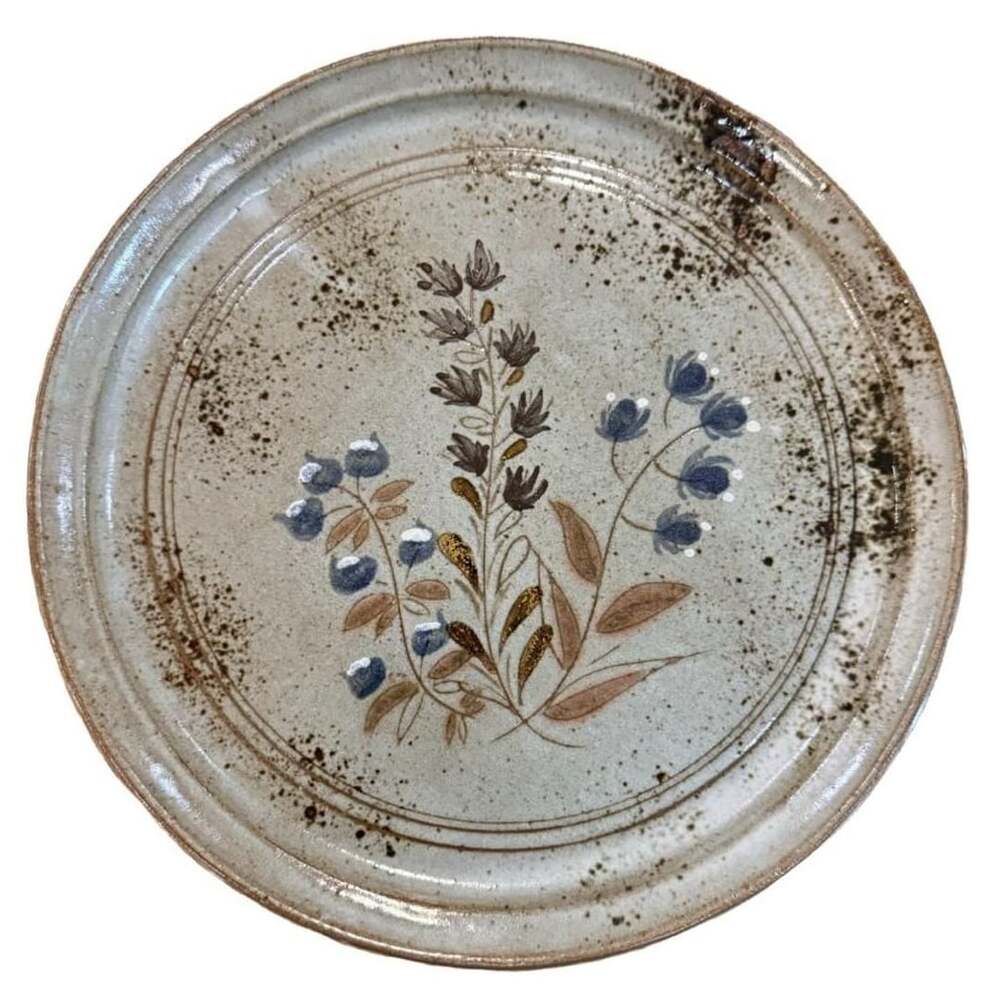 Vintage French Studio Pottery Stoneware Hand Painted Signed with Artist Stamp